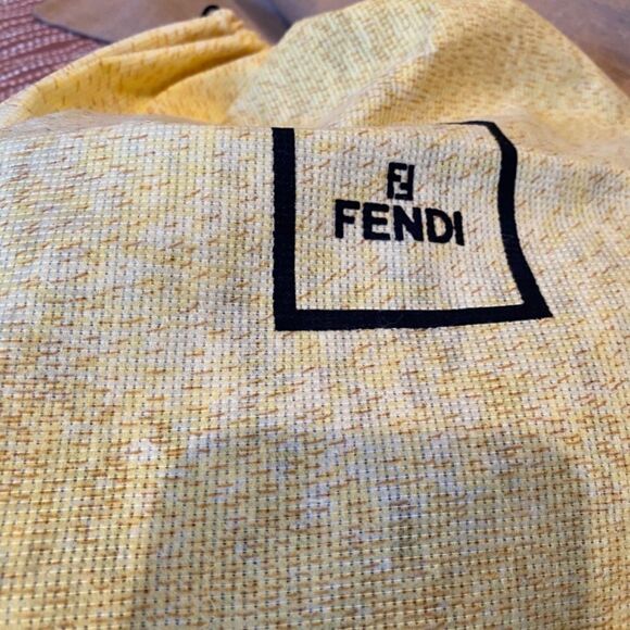 Vintage Fendi Black Leather And Canvas Baguette Shoulder Handbag Purse NWOT - Picture 10 of 15